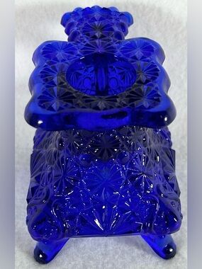 One cobalt blue candlestick holder